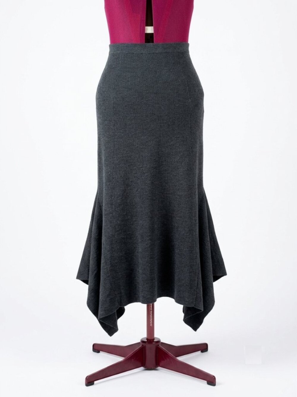 SANDRO PARIS  -  Ribbed Knit Wool-Blend Midi Skirt - Small